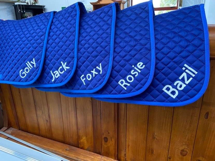 Personalise your very own saddle blanket, choose your saddle blanket then add your details you would like printed in the cart in checkout!