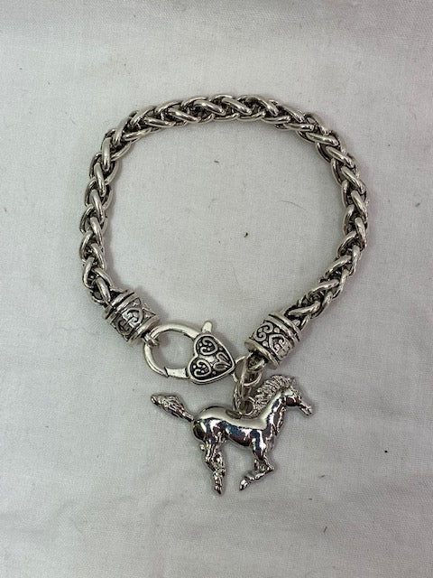 Silver horse bracelet